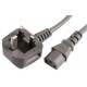 2 m Grey C13 IEC Mains Lead with Straight Moulded Plug / 5 A Fuse